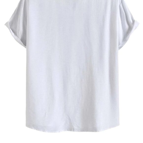 Casual White Men's Collared Shirt - Picture 4 of 6